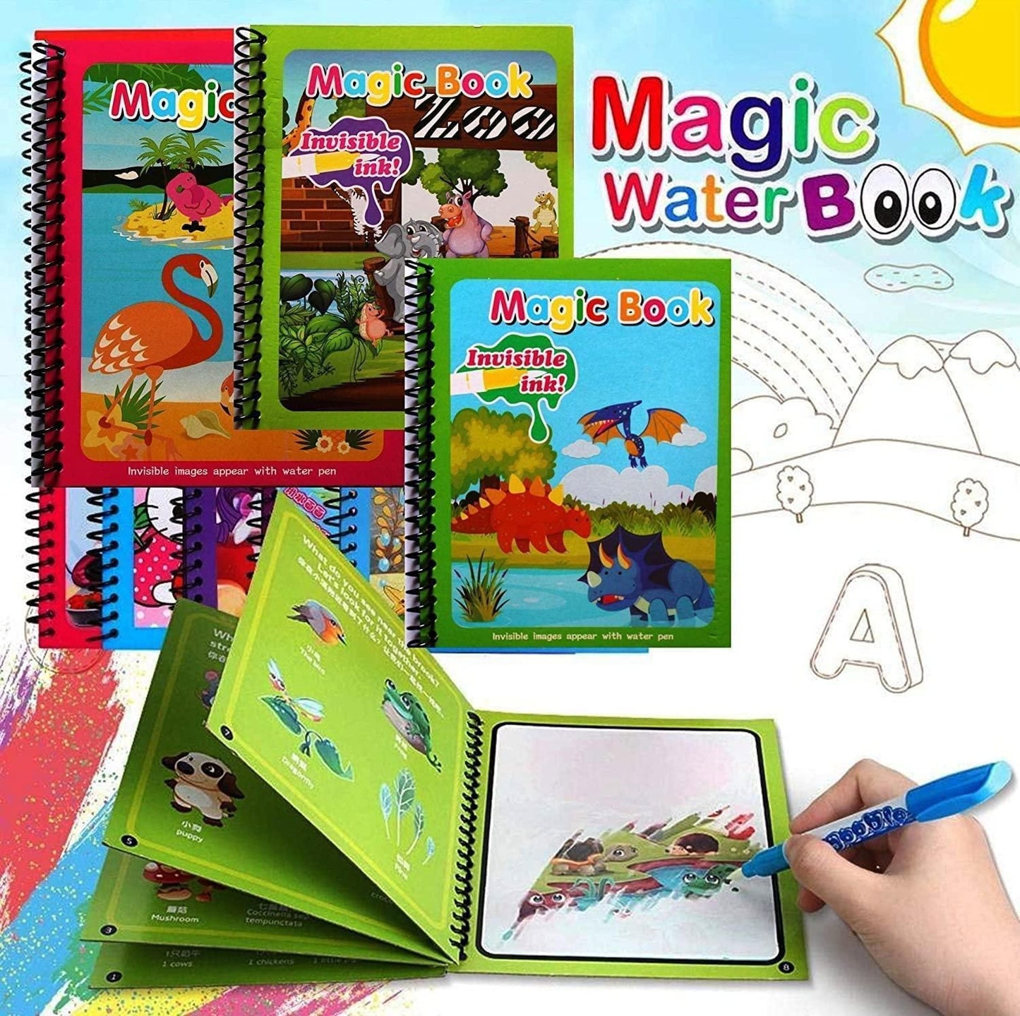 Mess-Free Magic: Reusable Water-Activated Quick Dry Book for Creative Fun