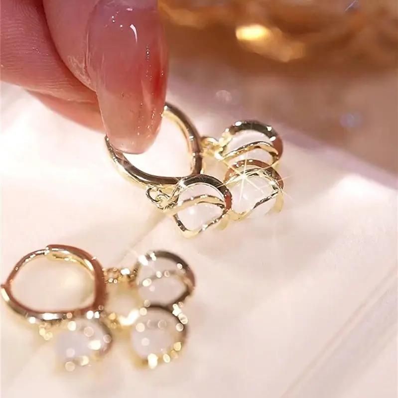 Glam Golden Korean Eyebell Earrings