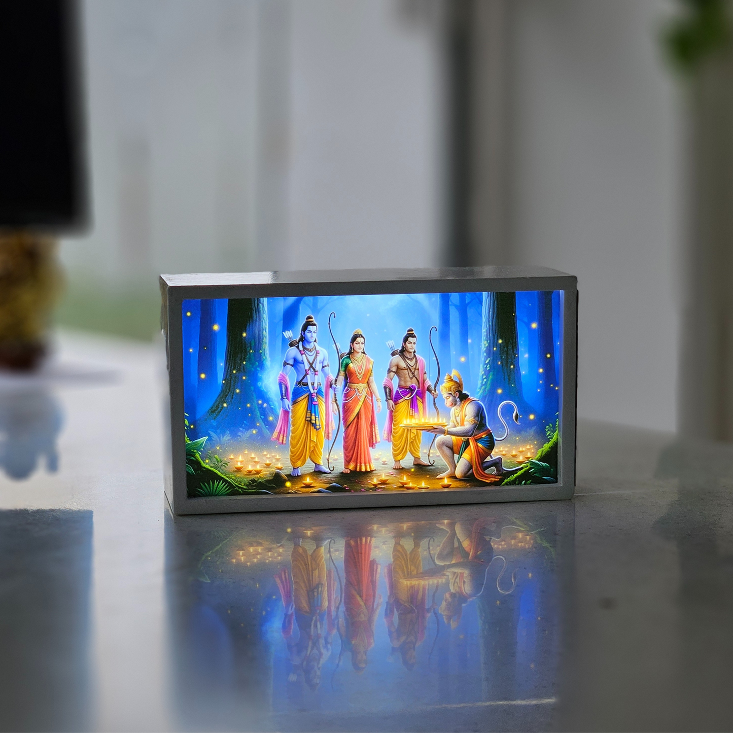 LED Glow Lamp – Lord Ram | Spiritual Desk & Home Light