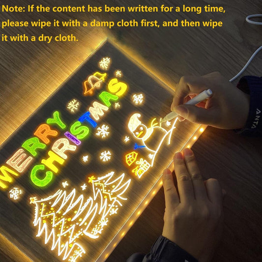 GlowKid Creative LED Writing Board (7 Neon Markers Included)