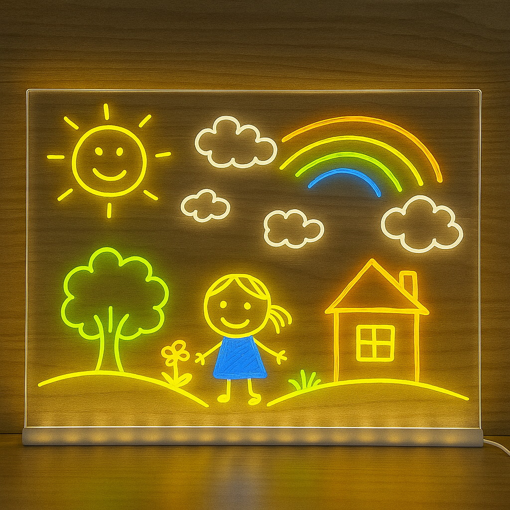 GlowKid Creative LED Writing Board (7 Neon Markers Included)