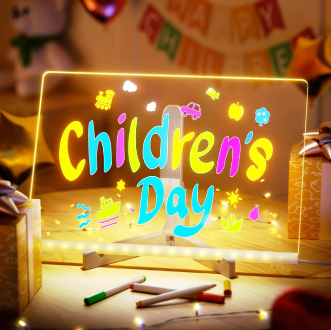 GlowKid Creative LED Writing Board (7 Neon Markers Included)