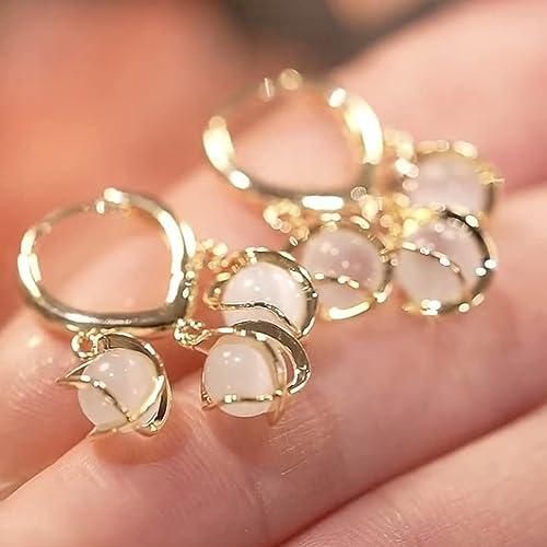 Glam Golden Korean Eyebell Earrings