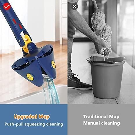 Swivel Mop: 360° Rotation, Adjustable, Stainless Steel Handle